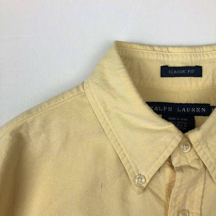 Ralph Lauren Classic Fit Long Sleeve Button-Down Shirt, Women's XXL cotton yellow type Vintage Second Hand