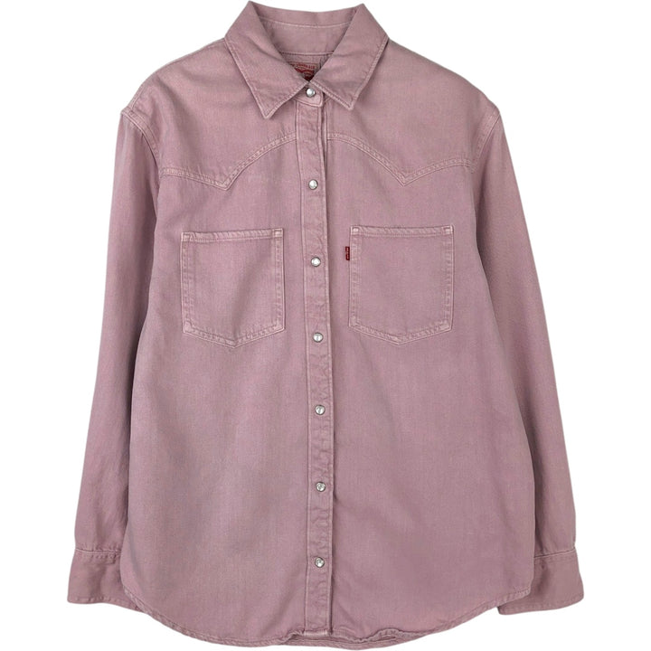 Levi's Long Sleeve Western Shirt, Women's Size XS others pink type Vintage Second Hand