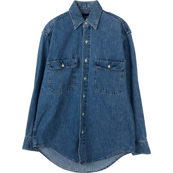 90'S GAP Vintage Long Sleeve Denim Shirt, Made in Canada, Men's Size XS cotton blue type Vintage Second Hand