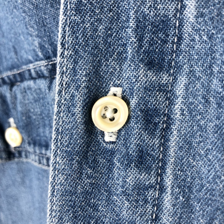 90'S GAP Vintage Long Sleeve Denim Shirt, Made in Canada, Men's Size XS cotton blue type Vintage Second Hand