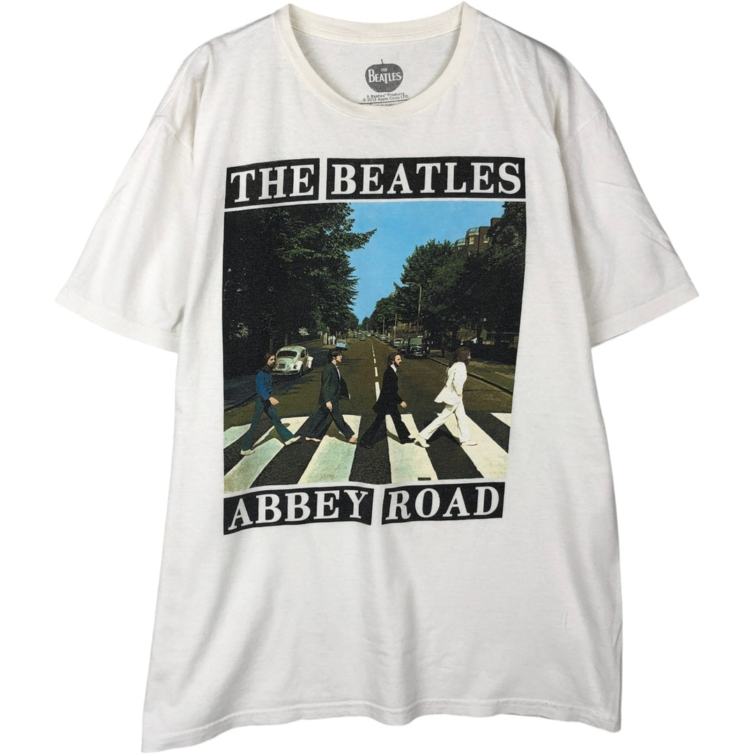 THE BEATLES Band T-shirt, Band T, Men's XL size cotton white type Vintage Second Hand