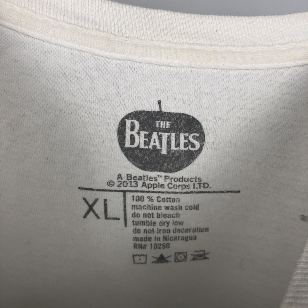 THE BEATLES Band T-shirt, Band T, Men's XL size cotton white type Vintage Second Hand