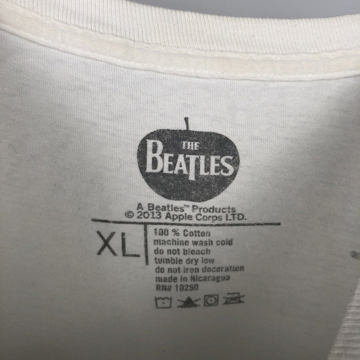 THE BEATLES Band T-shirt, Band T, Men's XL size cotton white type Vintage Second Hand