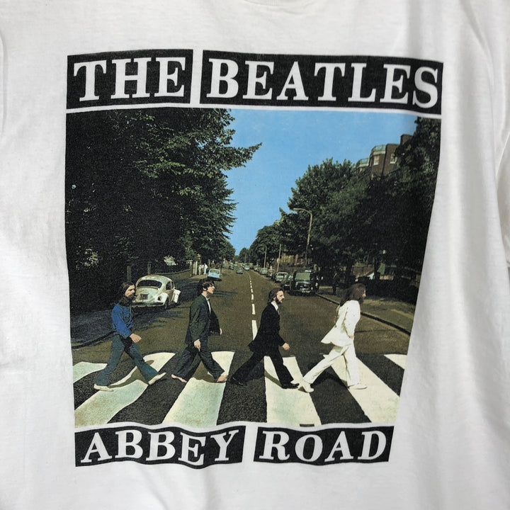 THE BEATLES Band T-shirt, Band T, Men's XL size cotton white type Vintage Second Hand