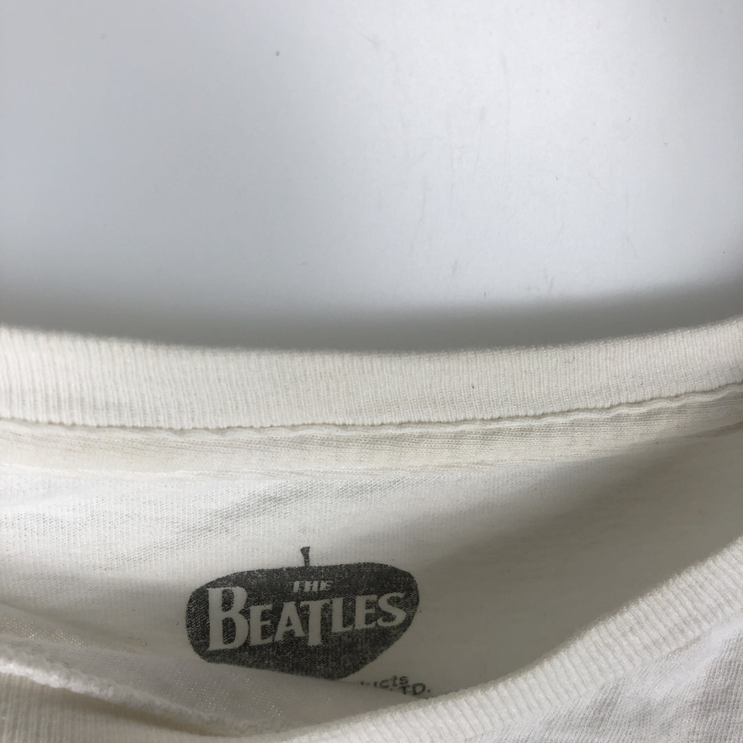THE BEATLES Band T-shirt, Band T, Men's XL size cotton white type Vintage Second Hand