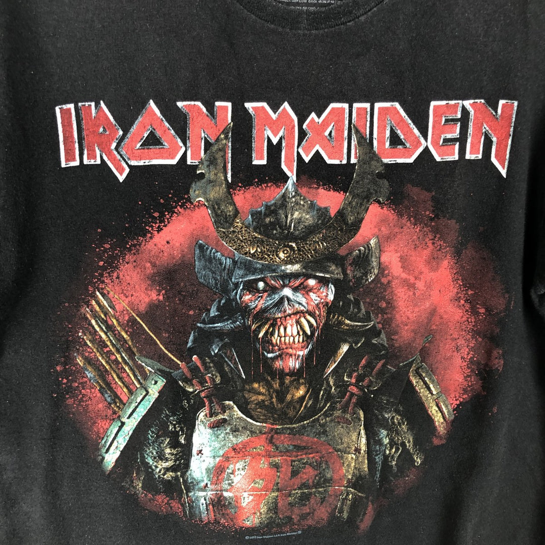 IRON MAIDEN Iron Maiden Band T-shirt Band T Men's M size cotton black type Vintage Second Hand
