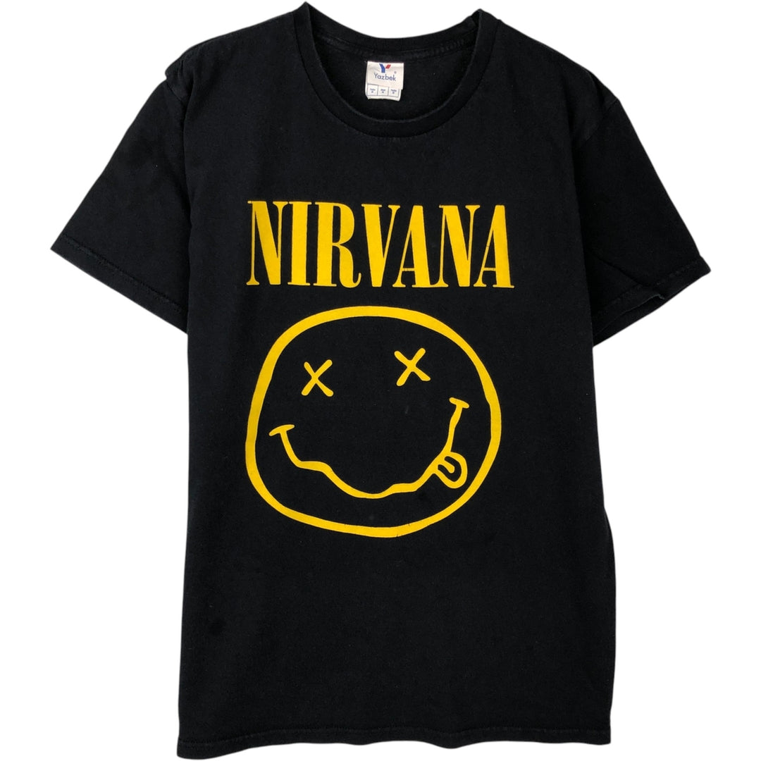 YAZBEK NIRVANA Band T-shirt (Men's size M equivalent) cotton black type Vintage Second Hand