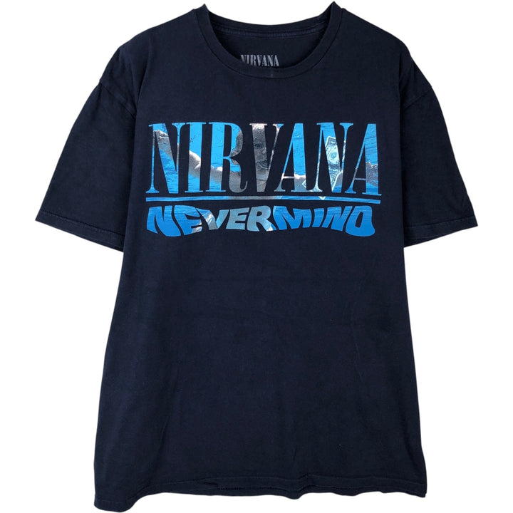 NIRVANA Nirvana Band T-shirt, Band T, Men's M size unclear navy blue type Vintage Second Hand
