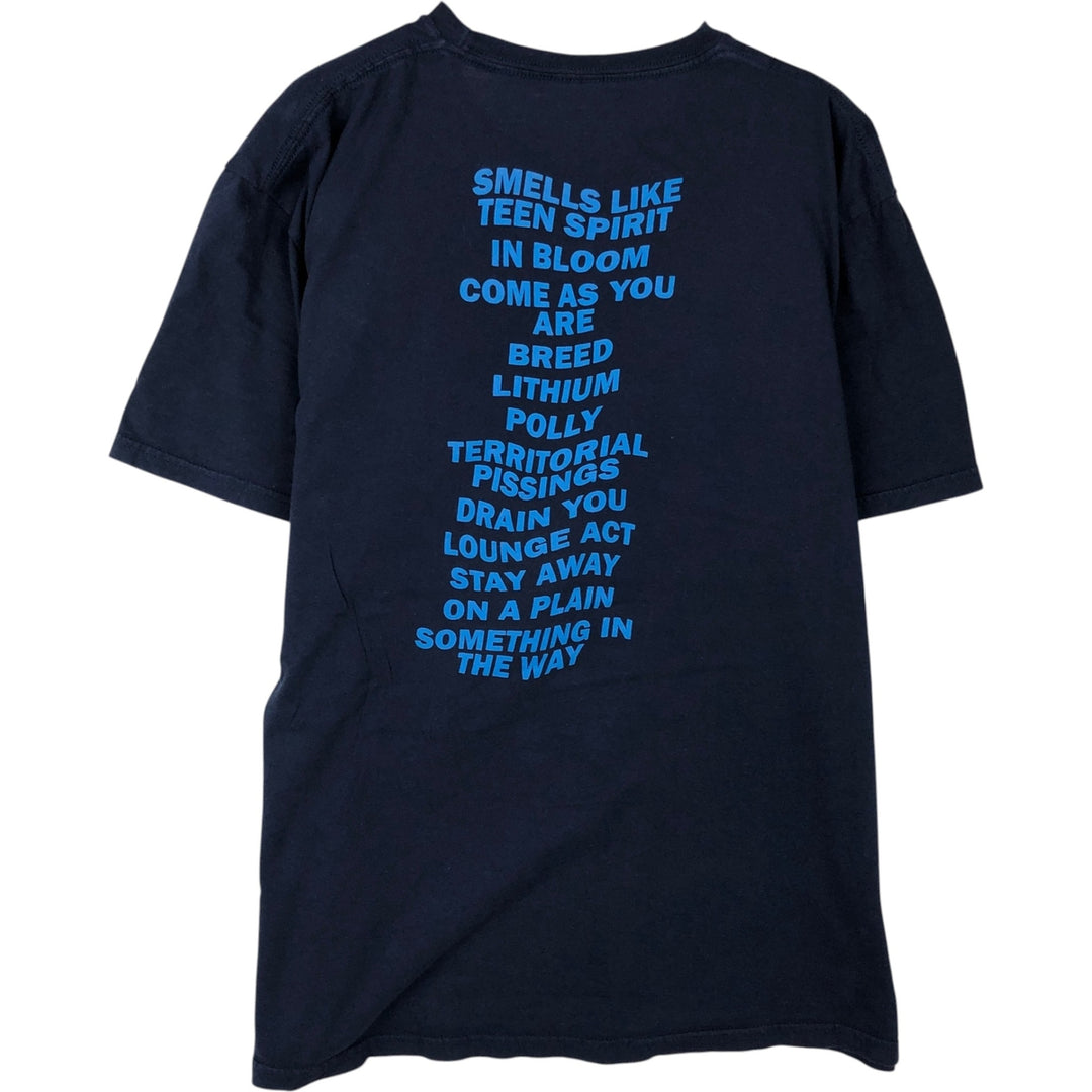NIRVANA Nirvana Band T-shirt, Band T, Men's M size unclear navy blue type Vintage Second Hand