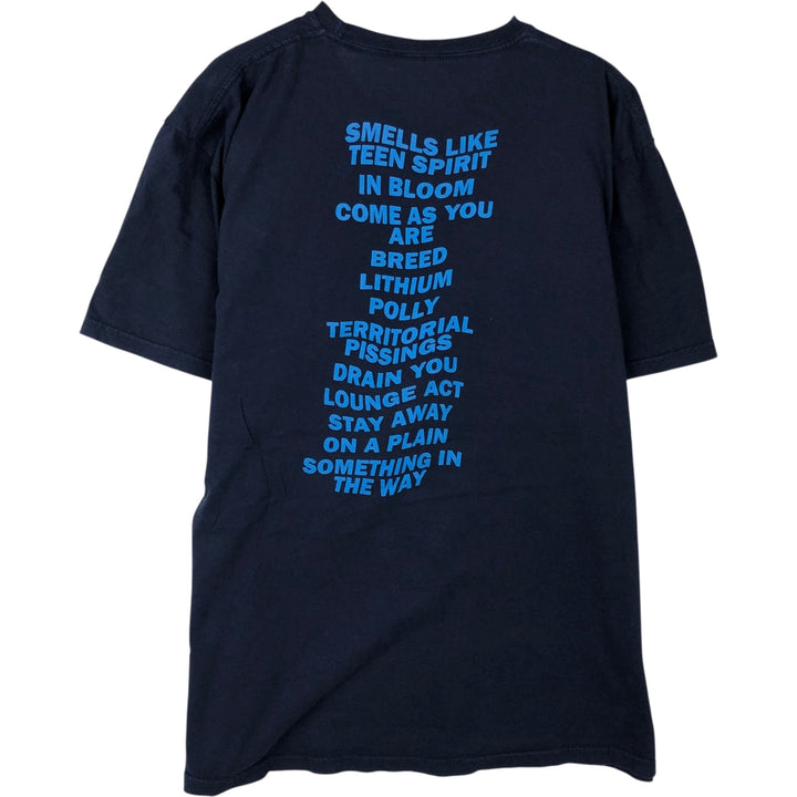 NIRVANA Nirvana Band T-shirt, Band T, Men's M size unclear navy blue type Vintage Second Hand