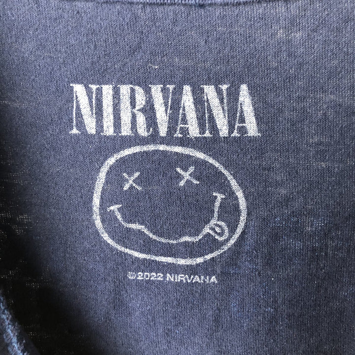 NIRVANA Nirvana Band T-shirt, Band T, Men's M size unclear navy blue type Vintage Second Hand