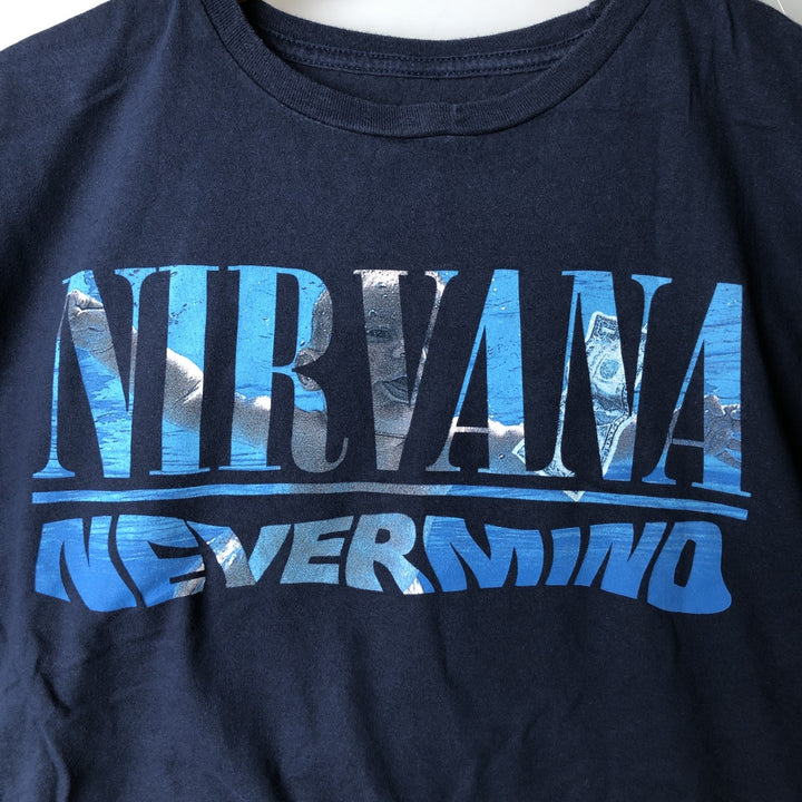 NIRVANA Nirvana Band T-shirt, Band T, Men's M size unclear navy blue type Vintage Second Hand