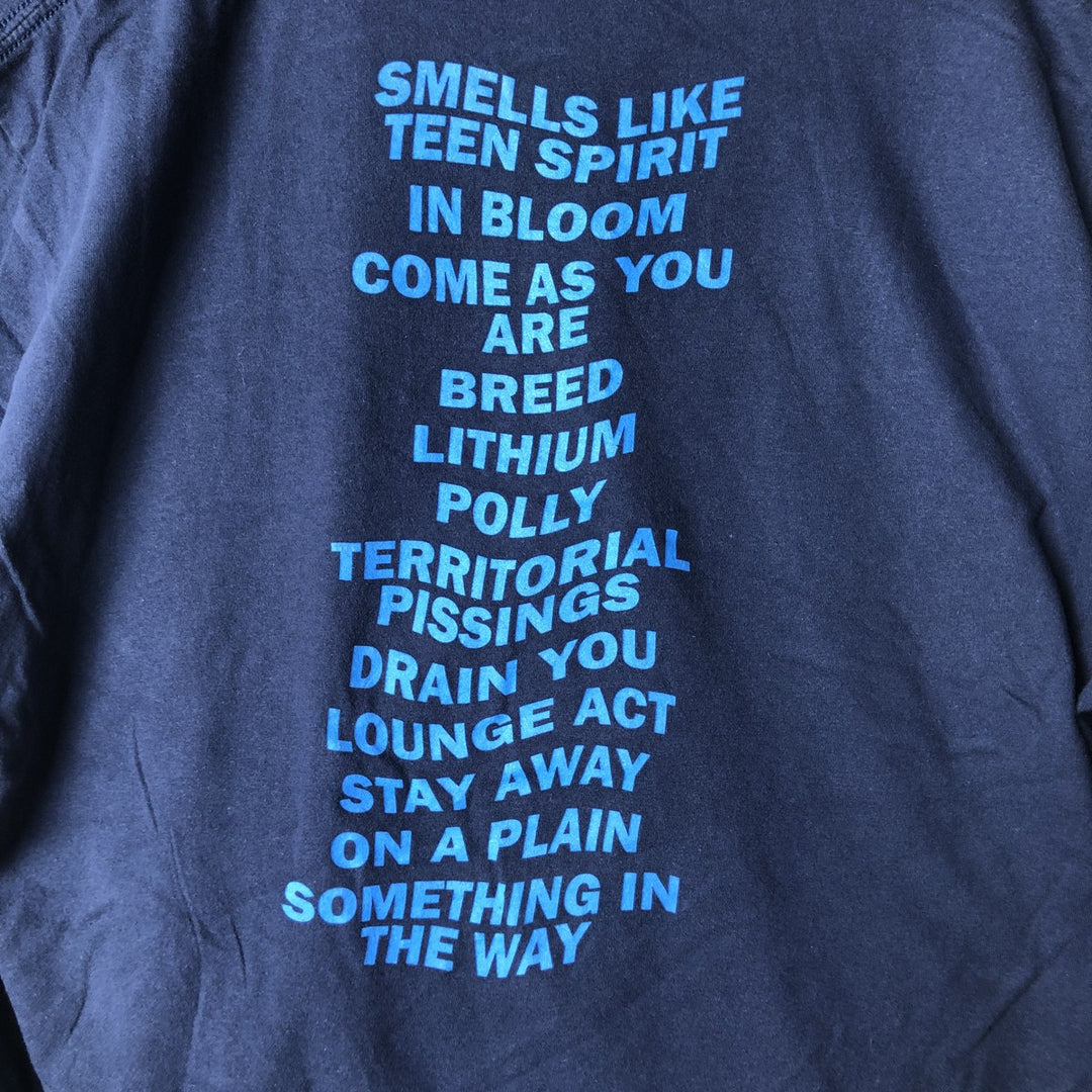 NIRVANA Nirvana Band T-shirt, Band T, Men's M size unclear navy blue type Vintage Second Hand