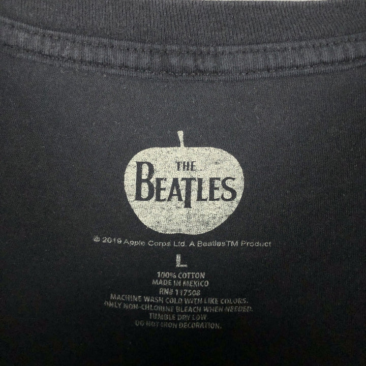 THE BEATLES Band T-shirt, Men's L size cotton black type Vintage Second Hand