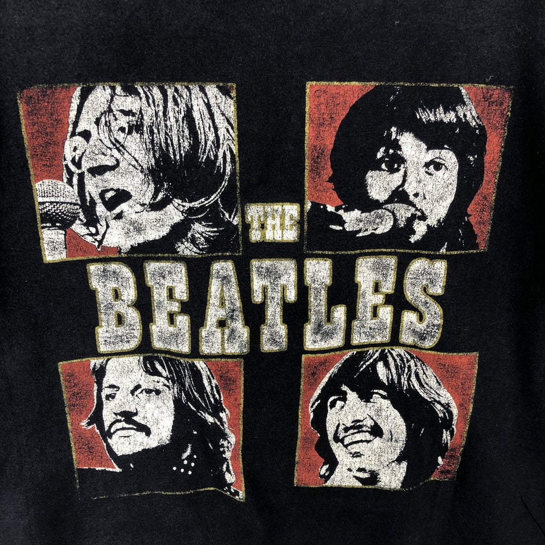 THE BEATLES Band T-shirt, Men's L size cotton black type Vintage Second Hand