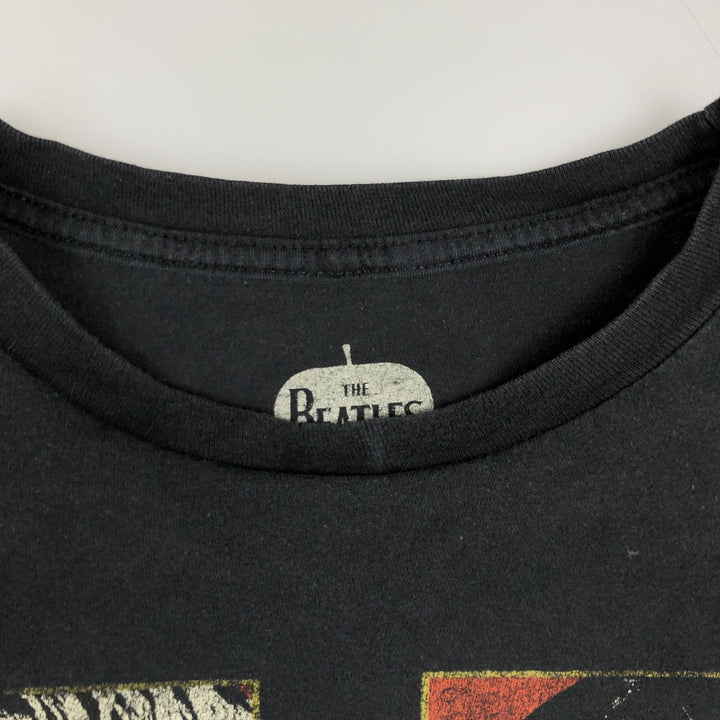 THE BEATLES Band T-shirt, Men's L size cotton black type Vintage Second Hand