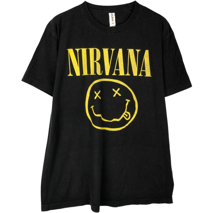 Tultex NIRVANA Band T-Shirt, Men's Size L cotton black type Vintage Second Hand