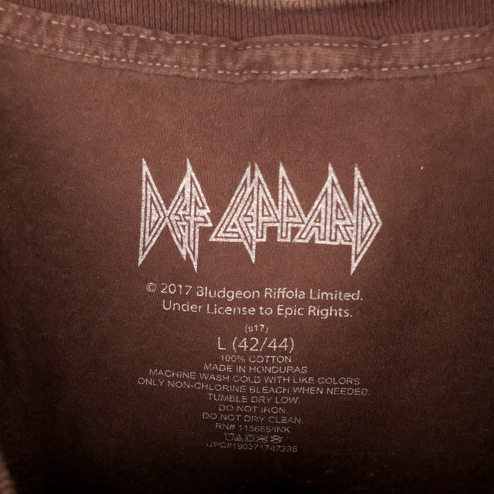 DEF LEPPARD Def Leppard Band T-shirt Band T Men's L size cotton black type Vintage Second Hand