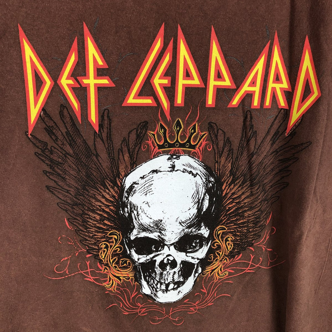 DEF LEPPARD Def Leppard Band T-shirt Band T Men's L size cotton black type Vintage Second Hand