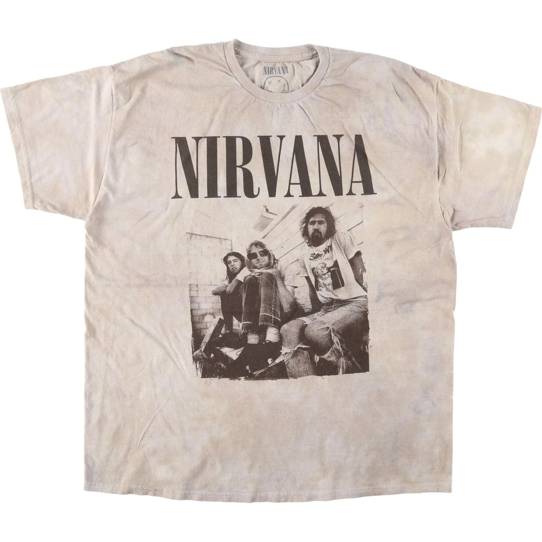 NIRVANA Nirvana Band T-shirt, Band T, Men's XL size cotton Beige type Vintage Second Hand