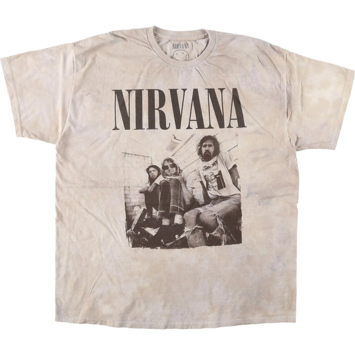 NIRVANA Nirvana Band T-shirt, Band T, Men's XL size cotton Beige type Vintage Second Hand