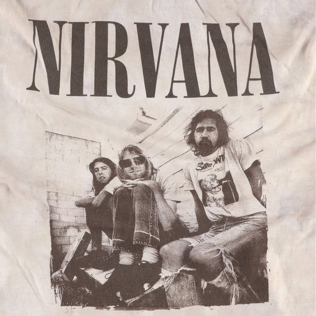 NIRVANA Nirvana Band T-shirt, Band T, Men's XL size cotton Beige type Vintage Second Hand