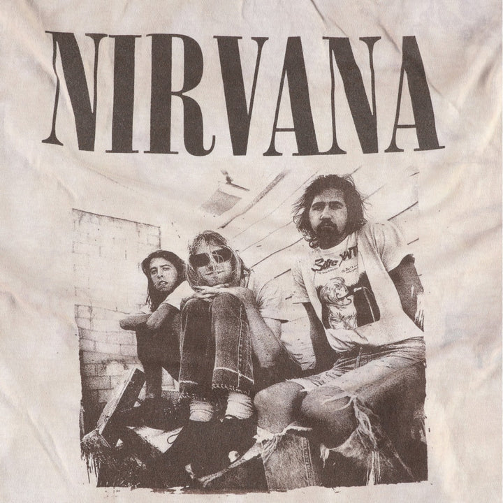 NIRVANA Nirvana Band T-shirt, Band T, Men's XL size cotton Beige type Vintage Second Hand