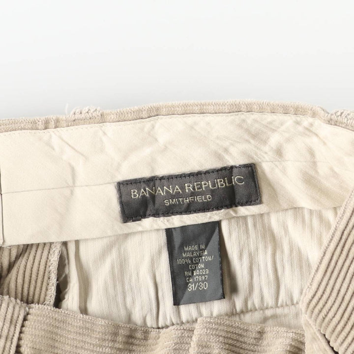 Banana Republic Smithfield Corduroy Pants, Men's, Size W32 cotton Beige type Vintage Second Hand