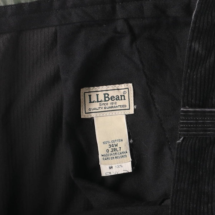 LLBean Men's Corduroy Pants, Size W35 cotton black type Vintage Second Hand