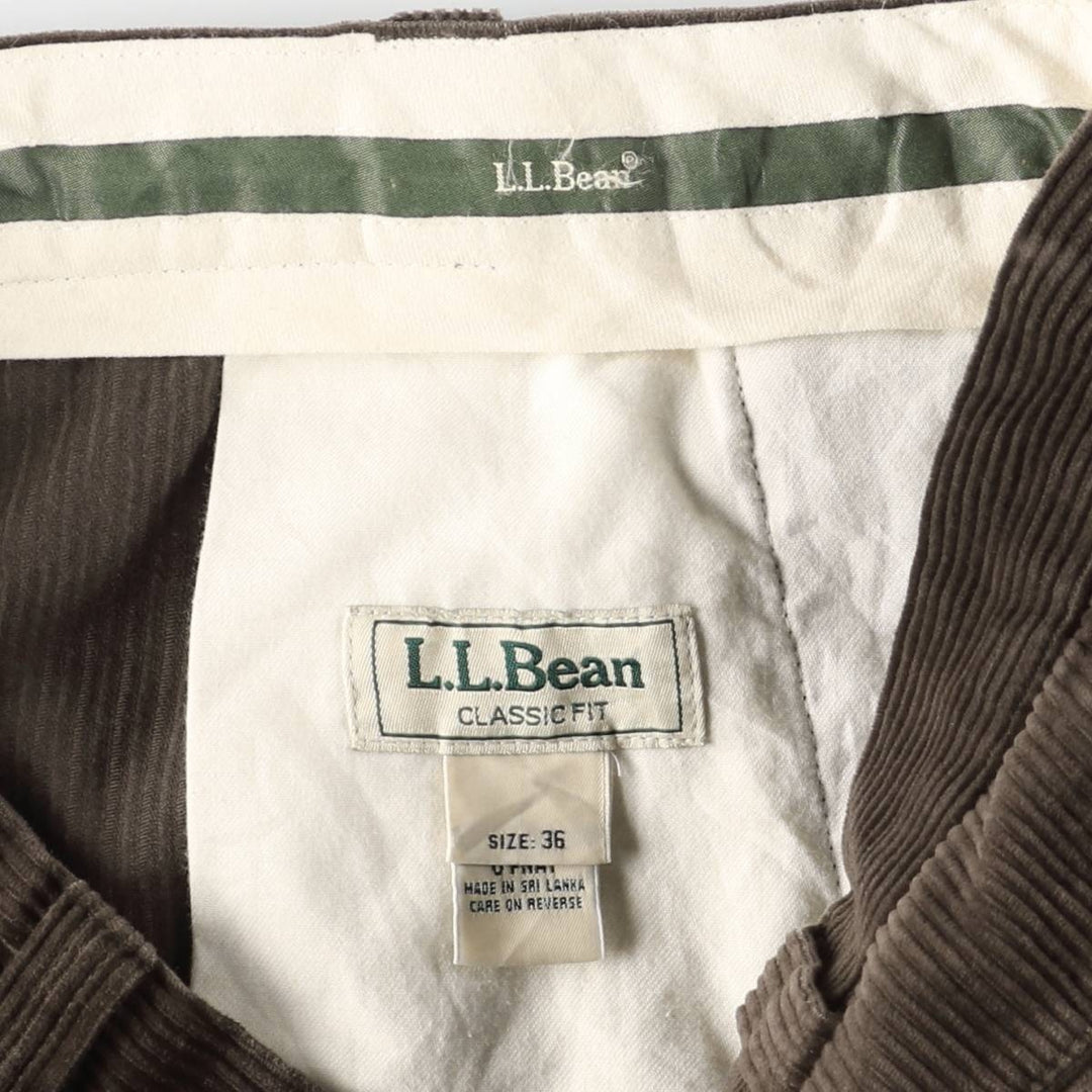 90s-00'S Vintage LLBean Classic Fit Corduroy Pants, Men's, Size W37 cotton brown type Vintage Second Hand