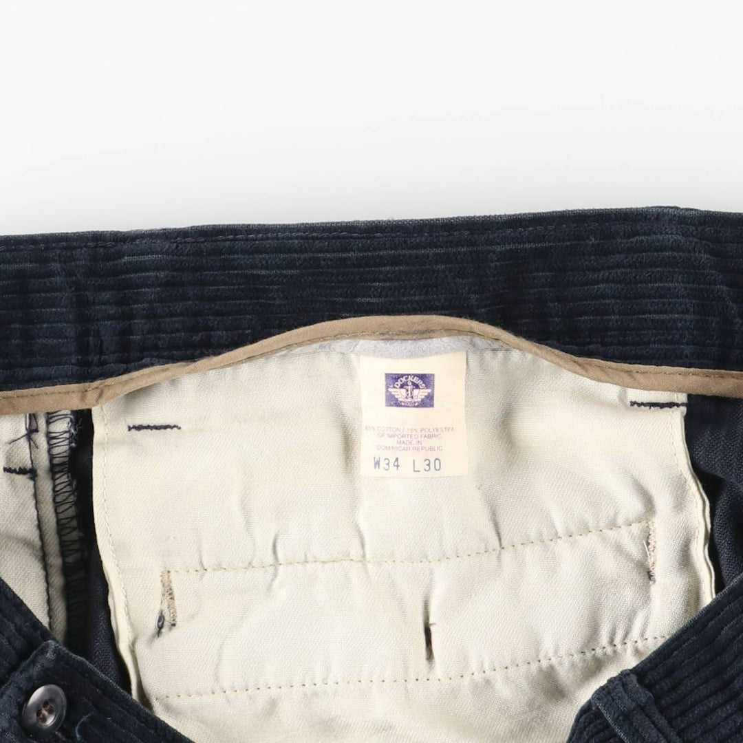90'S Dockers Khakis Corduroy Pants, Men's, Size W34 cotton navy blue type Vintage Second Hand