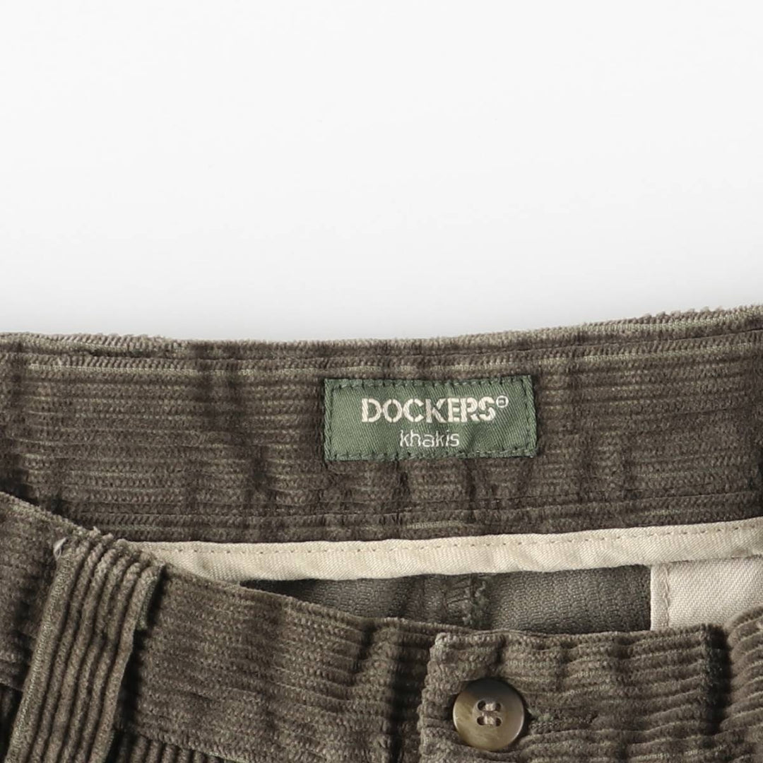 Dockers Khakis Corduroy Pants, Men's, Size W32 cotton Khaki type sage green Vintage Second Hand