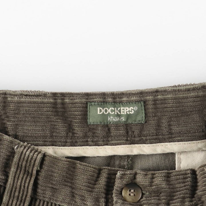 Dockers Khakis Corduroy Pants, Men's, Size W32 cotton Khaki type sage green Vintage Second Hand