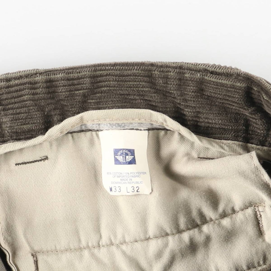 Dockers Khakis Corduroy Pants, Men's, Size W32 cotton Khaki type sage green Vintage Second Hand