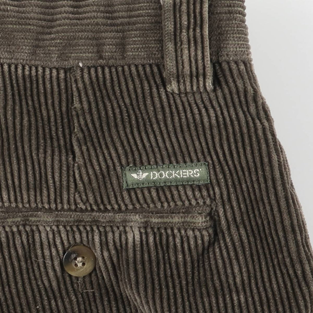 Dockers Khakis Corduroy Pants, Men's, Size W32 cotton Khaki type sage green Vintage Second Hand