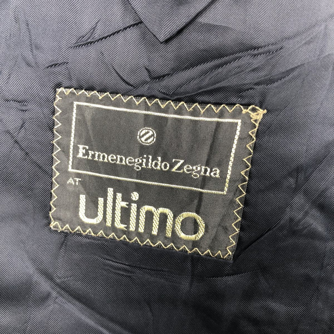 Ermenegildo Zegna Striped Pattern Cashmere-Blend Wool Tailored Jacket, Made in Italy, Men's Size L wool black type Vintage Second Hand