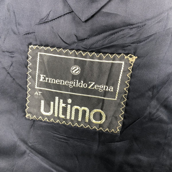 Ermenegildo Zegna Striped Pattern Cashmere-Blend Wool Tailored Jacket, Made in Italy, Men's Size L wool black type Vintage Second Hand