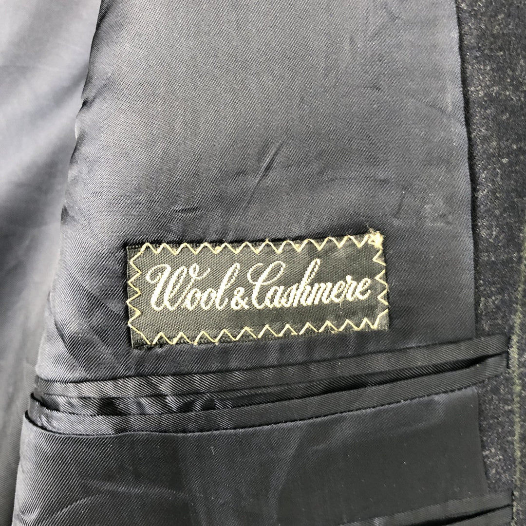 Ermenegildo Zegna Striped Pattern Cashmere-Blend Wool Tailored Jacket, Made in Italy, Men's Size L wool black type Vintage Second Hand