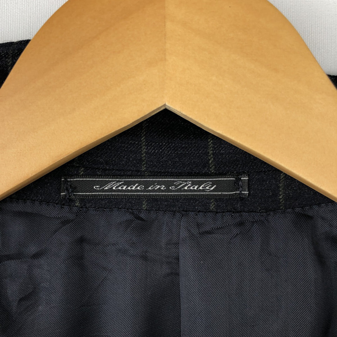 Ermenegildo Zegna Striped Pattern Cashmere-Blend Wool Tailored Jacket, Made in Italy, Men's Size L wool black type Vintage Second Hand