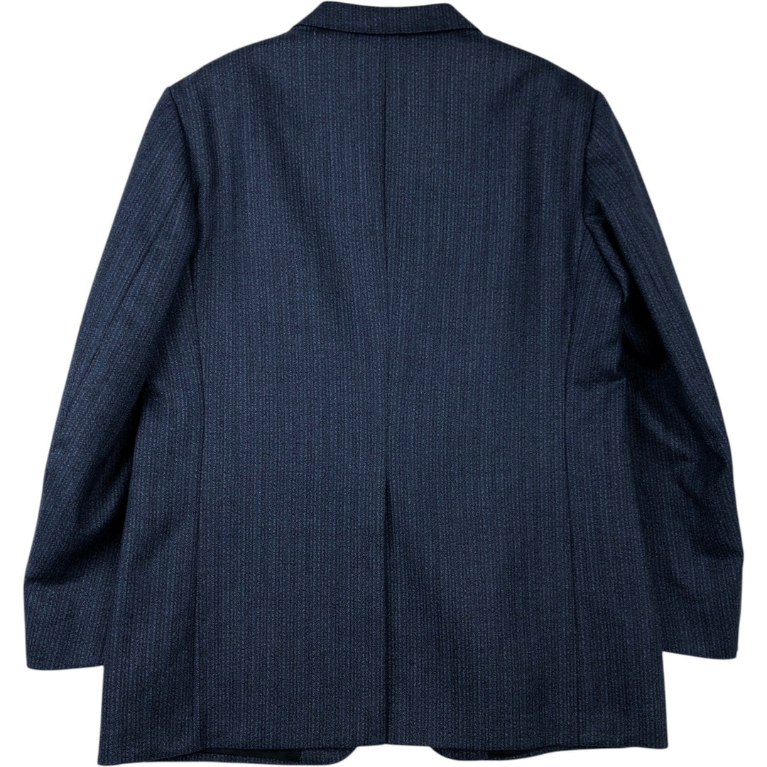 Gledhill Striped Wool Tailored Jacket, Made in the UK, Men's Size Medium wool navy blue type Vintage Second Hand