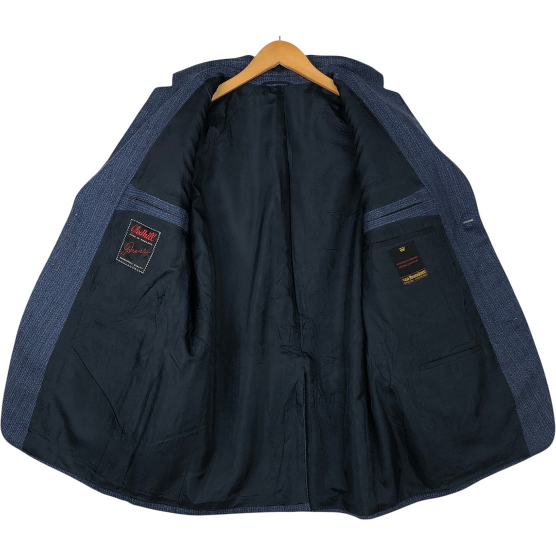 Gledhill Striped Wool Tailored Jacket, Made in the UK, Men's Size Medium wool navy blue type Vintage Second Hand