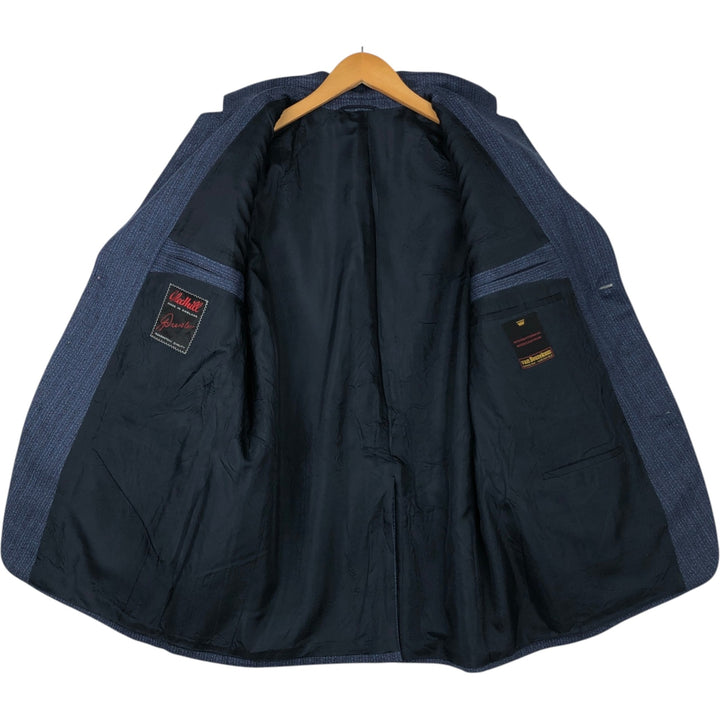 Gledhill Striped Wool Tailored Jacket, Made in the UK, Men's Size Medium wool navy blue type Vintage Second Hand