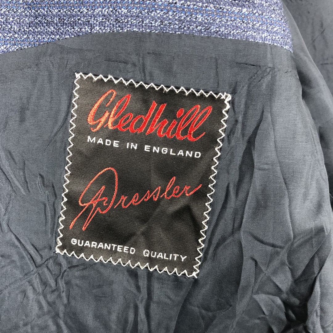 Gledhill Striped Wool Tailored Jacket, Made in the UK, Men's Size Medium wool navy blue type Vintage Second Hand