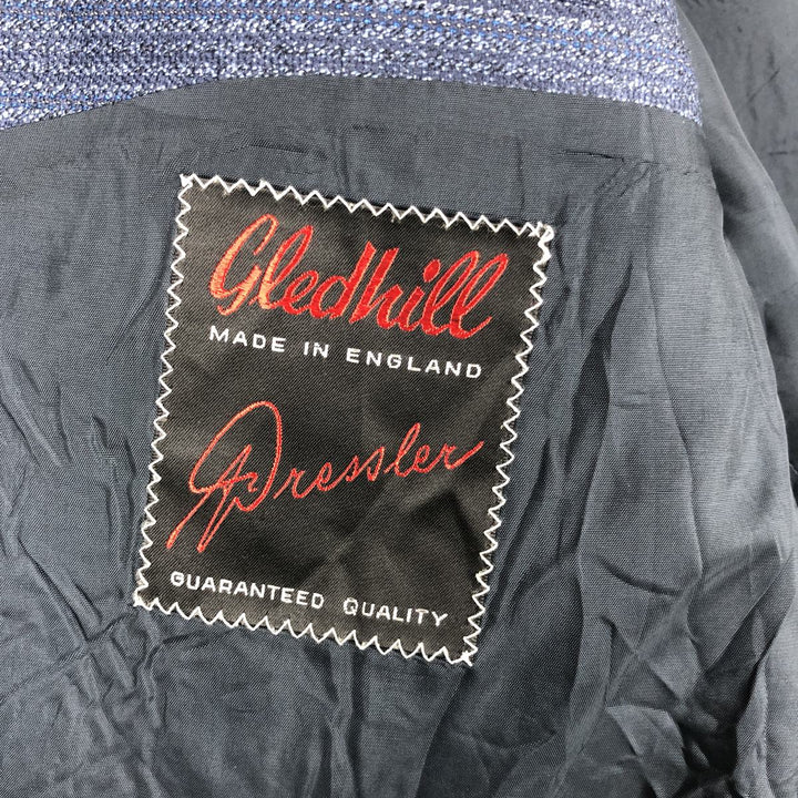 Gledhill Striped Wool Tailored Jacket, Made in the UK, Men's Size Medium wool navy blue type Vintage Second Hand