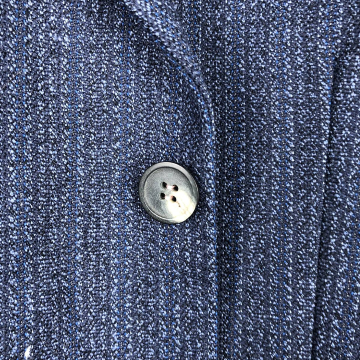 Gledhill Striped Wool Tailored Jacket, Made in the UK, Men's Size Medium wool navy blue type Vintage Second Hand