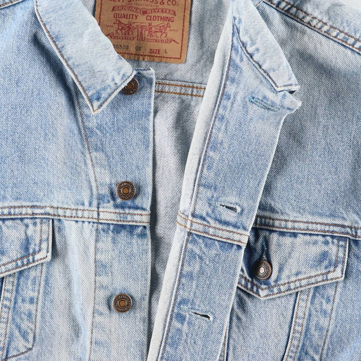 90'S Levi's 70503-02 denim jacket, denim jacket, men's size L, vintage cotton blue type Vintage Second Hand