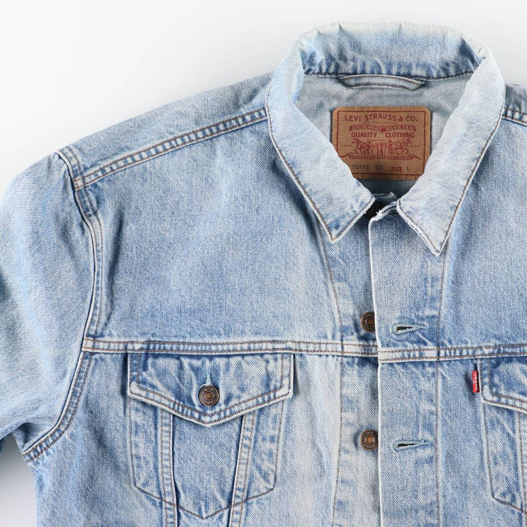 90'S Levi's 70503-02 denim jacket, denim jacket, men's size L, vintage cotton blue type Vintage Second Hand