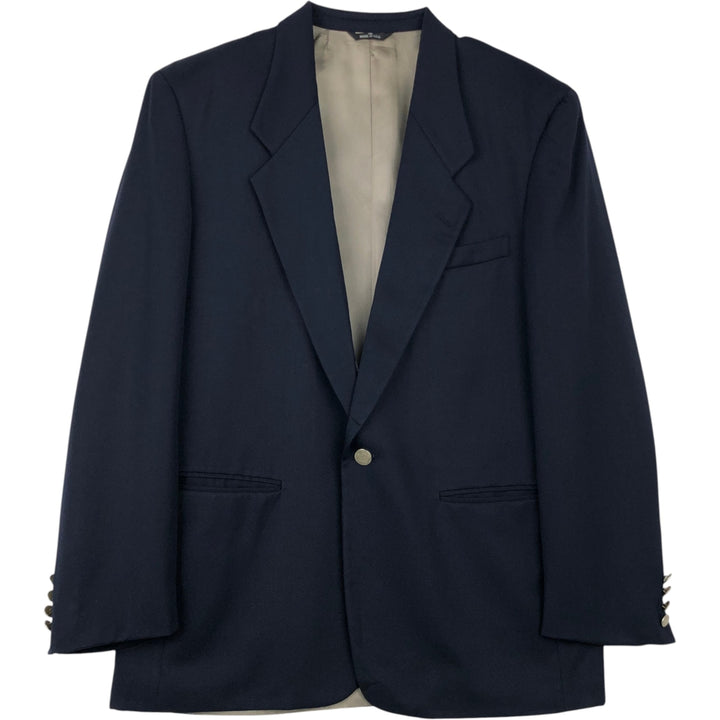 PERRY ELLIS PORTFOLIO Wool Tailored Jacket, Made in USA, Men's Size L wool navy blue type Vintage Second Hand