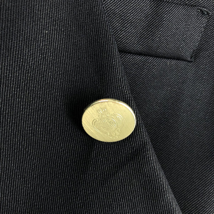 PERRY ELLIS PORTFOLIO Wool Tailored Jacket, Made in USA, Men's Size L wool navy blue type Vintage Second Hand