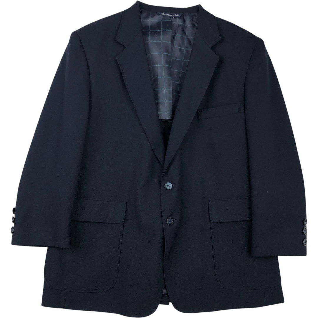 CLASSIC COLLECTION PREMA-PREST Blazer, Tailored Jacket, Made in USA, Men's Size L polyester navy blue type Vintage Second Hand